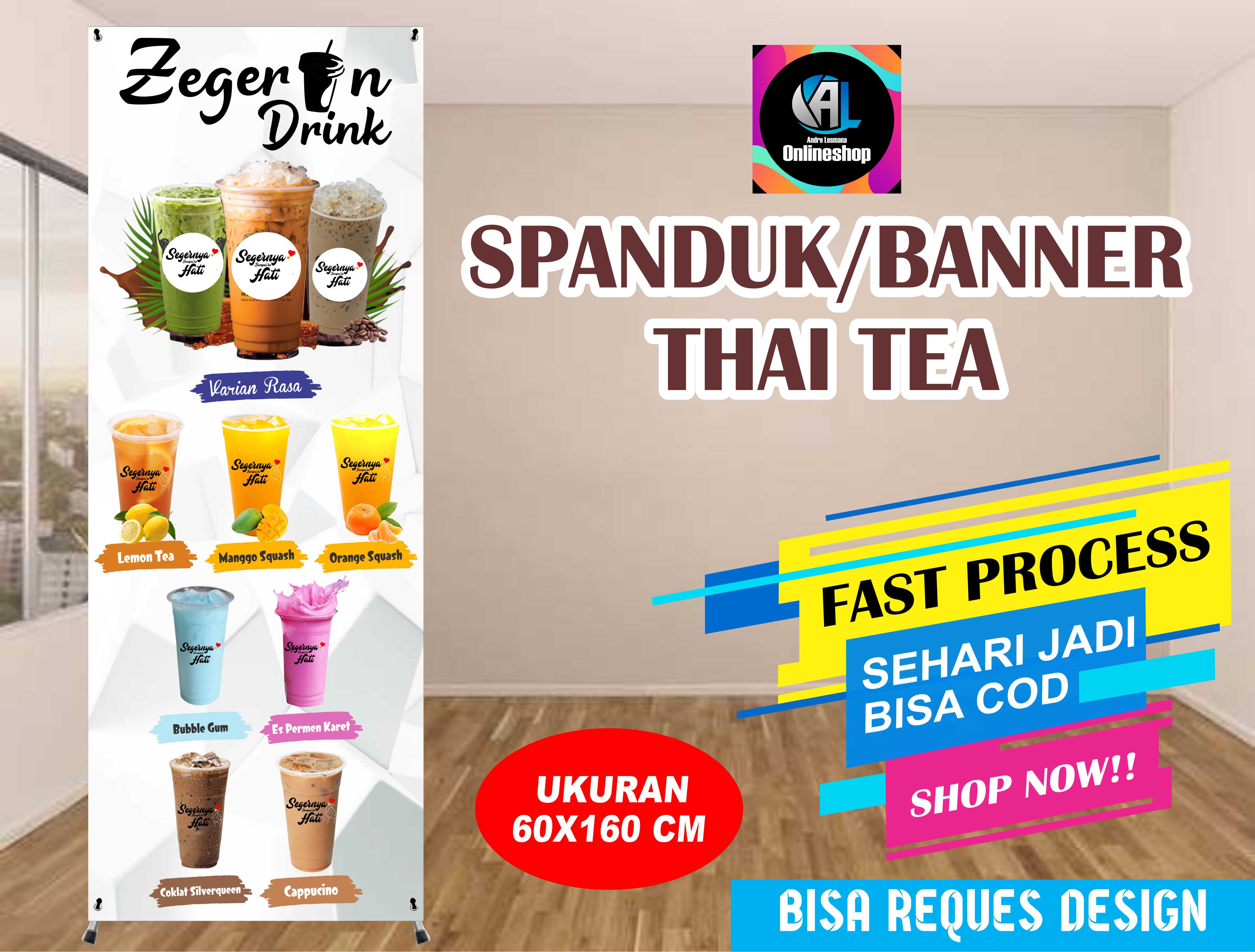 Spanduk Banner Berdiri Thai Tea Zegerin Drink Lazada Indonesia 3810