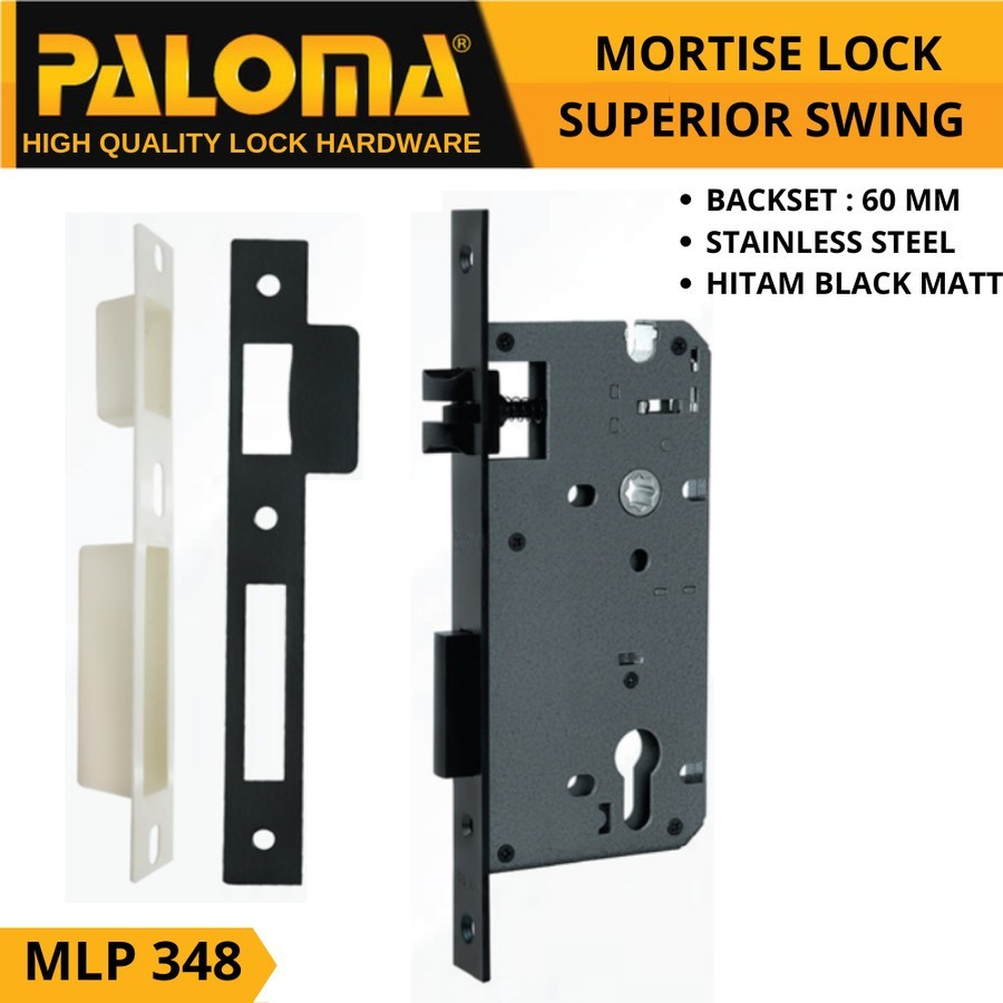 PALOMA MLP 348 BODY KUNCI SWING SUPERIOR 60MM HITAM BLACK MATT MORTISE PALOMA MLP 348 BODY KUNCI SWING SUPERIOR 60MM HITAM BLACK MATT MORTISE