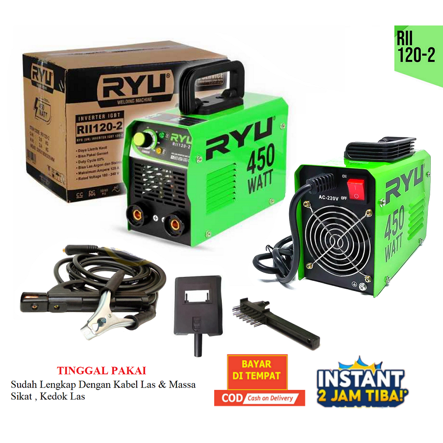 Mesin Las Ryu Rii 120 2 450 Watt Mesin Travo Las Listrik Inverter Mma 120a Ready Juga Merek Iwa 1122