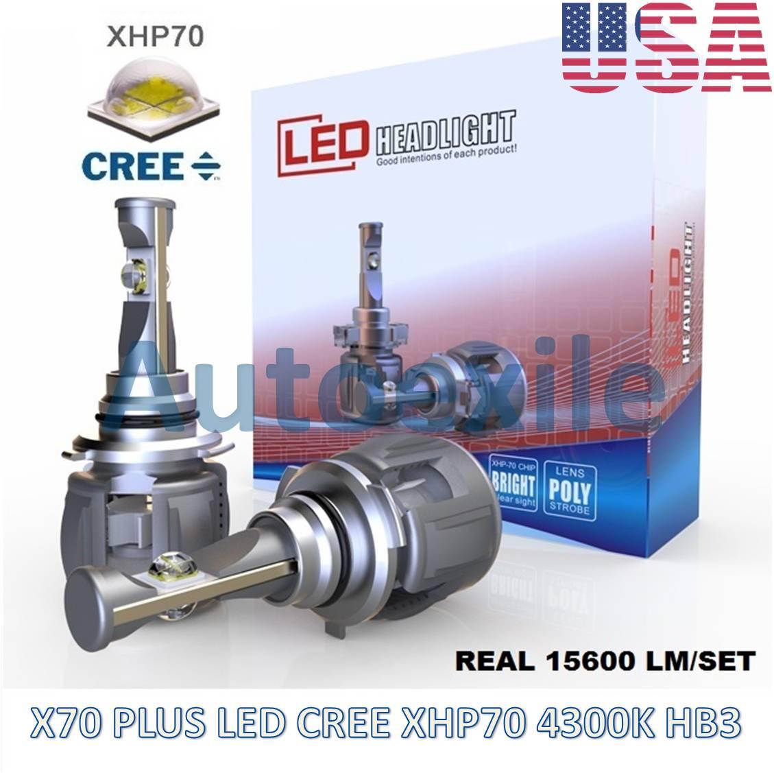 X70 Plus LED HB3 9005 60W 15600LM CREE XHP70 4300K Lampu Mobil XHP 70 Kuning BRV CRV Innova Reborn Fortuner Rush New Pajero Terios XI New Civic Celica