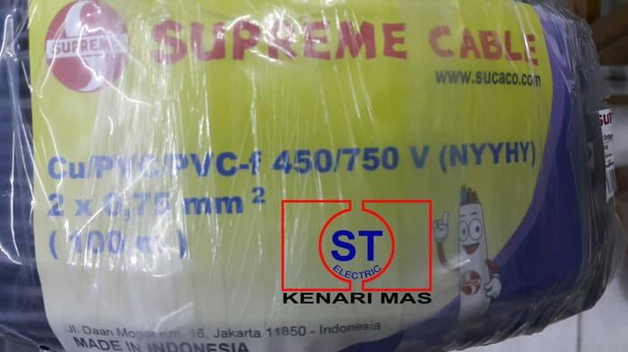 Kabel NYYHY / Kabel Serabut SUPREME 2x0.75mm @50Meter