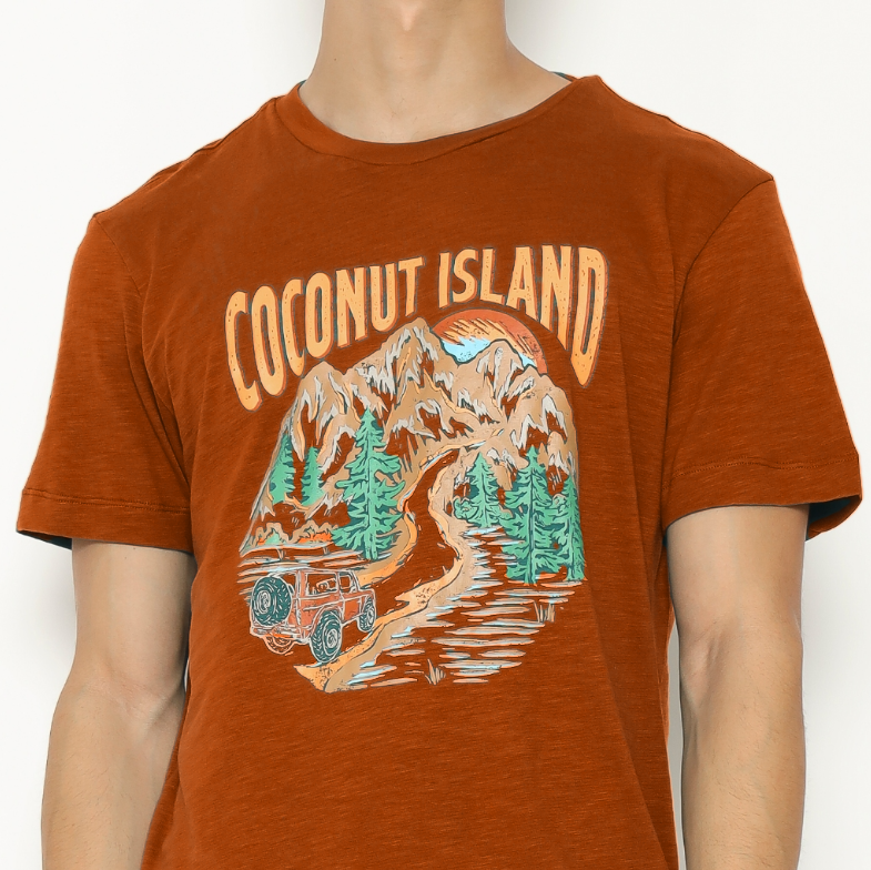 Coconut island man easy tee CMET359G3 Kaos Lengan Pendek Katun