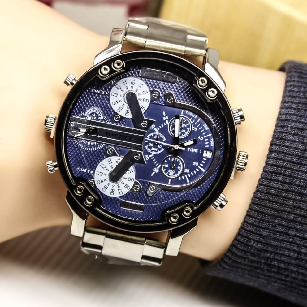 JAM TANGAN DIESEL DOUBLE TIME STAINLESS JAM TANGAN PRIA WANITA Lazada
