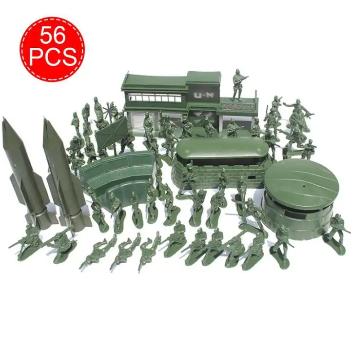 90pcs Military Playset 5cm Soldier Army Men Figures for Sand Scene Model Toy