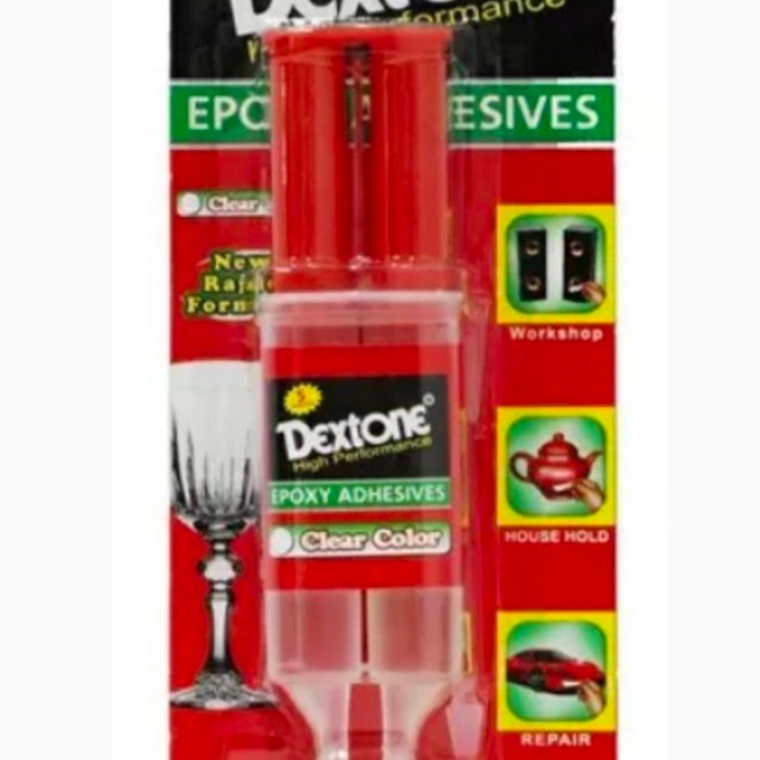 lem epoxy 24ml model baru inject 2 komponen bening clear tranparan