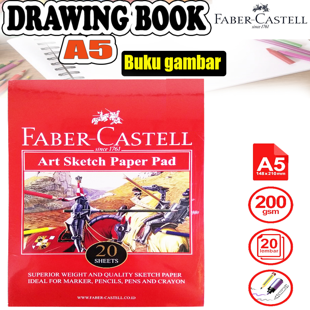 QCF Faber Castell Buku Gambar A3 A4 A5 Bisa Untuk Cat Air Drawing Book