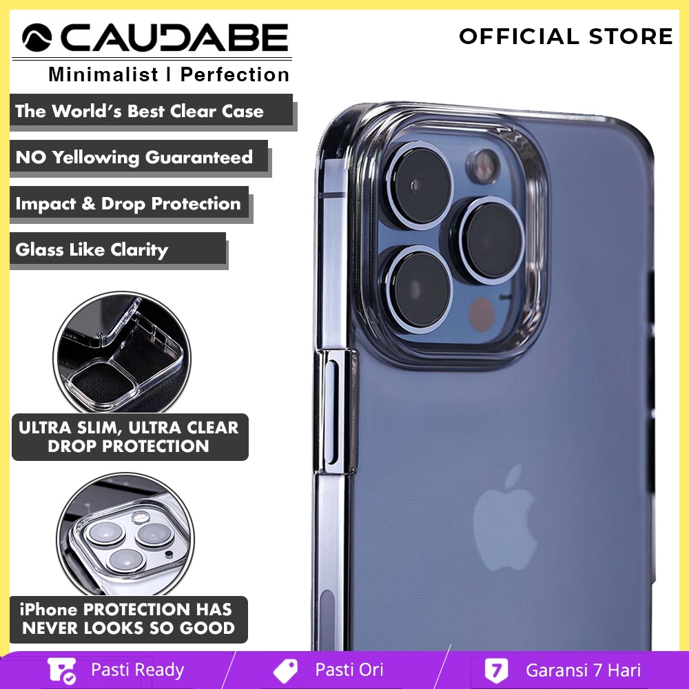 Lucid Clear | Ultra Slim, Crystal Clear iPhone 14 Pro Max Case Crystal/White from Caudabe