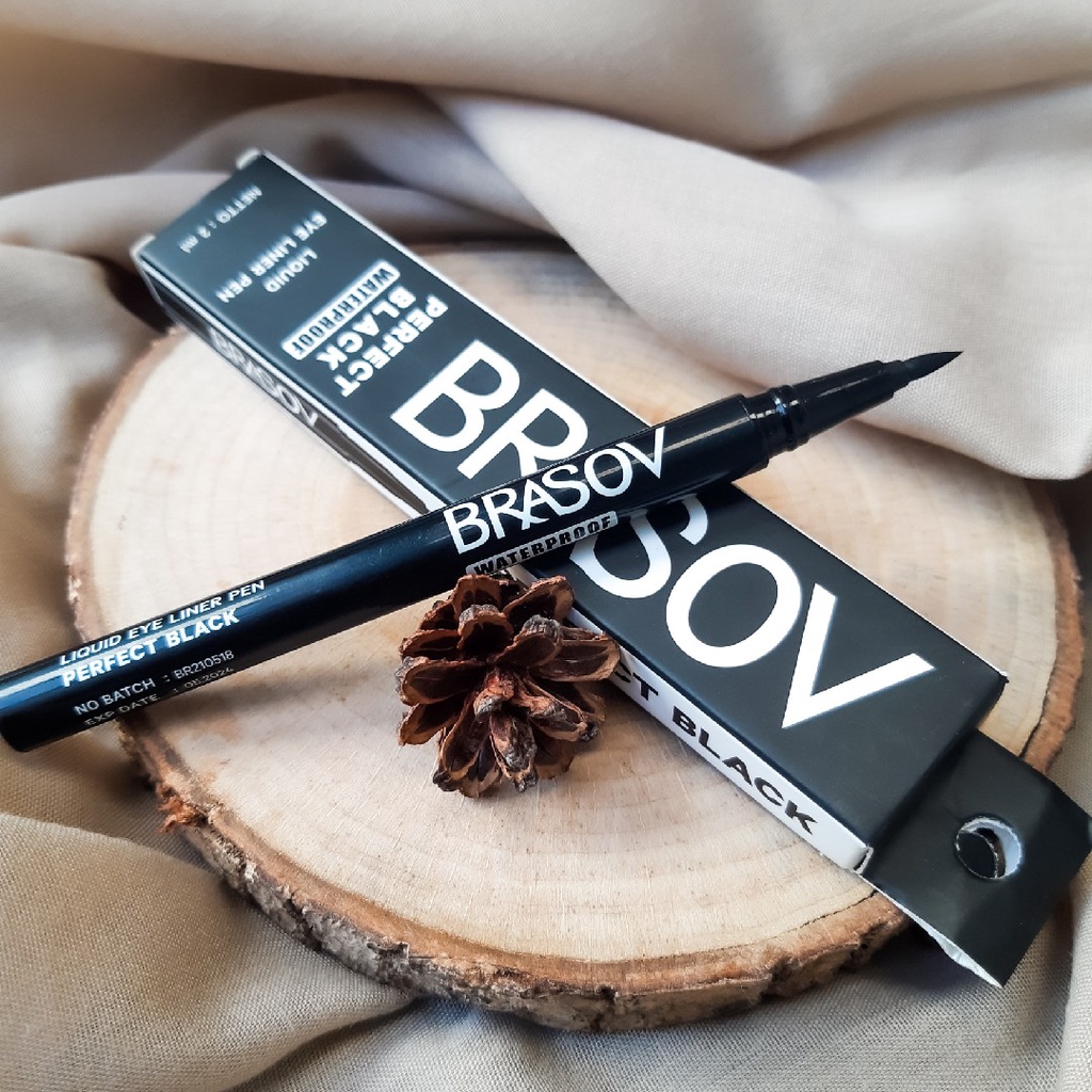 BRASOV PERFECT BLACK WATERPROOF EYELINER PEN EYELINER ORIGINAL 100