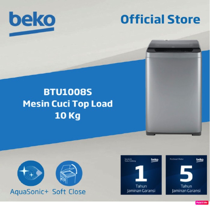 BEKO MESIN CUCI 1 TABUNG 10KG BTU1008S TOP LOADING | Lazada Indonesia