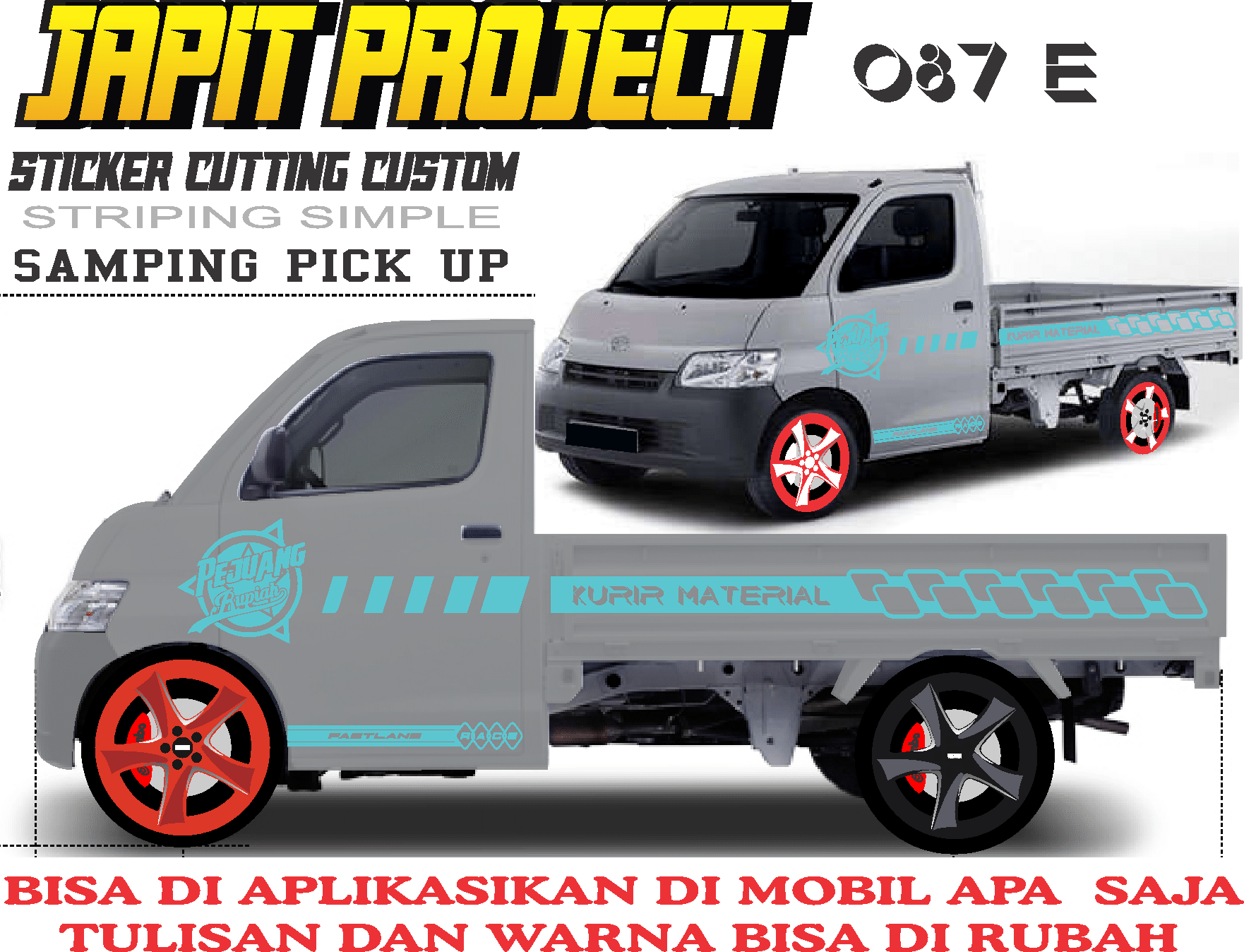 STRIPING CUTTING STICKER CUSTOM BAK SAMPING PIKUP GRAND MAX BISA UBAH