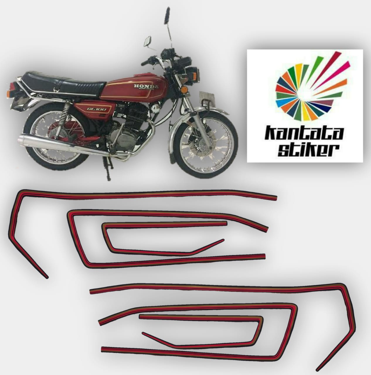 Striping Lis Motor Honda Gl 100 Cacing Merah Lazada Indonesia
