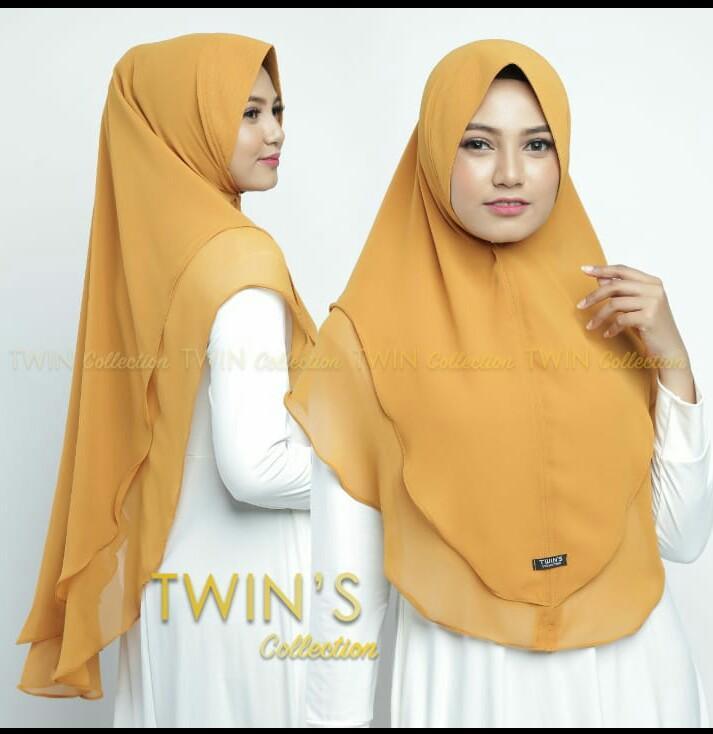 Hijab/Jilbab Instan Model Bergo terbaru termurah dan Terlaris / Kerudung Wanita cerutty dua layer polos Twins / Dedek Jaya