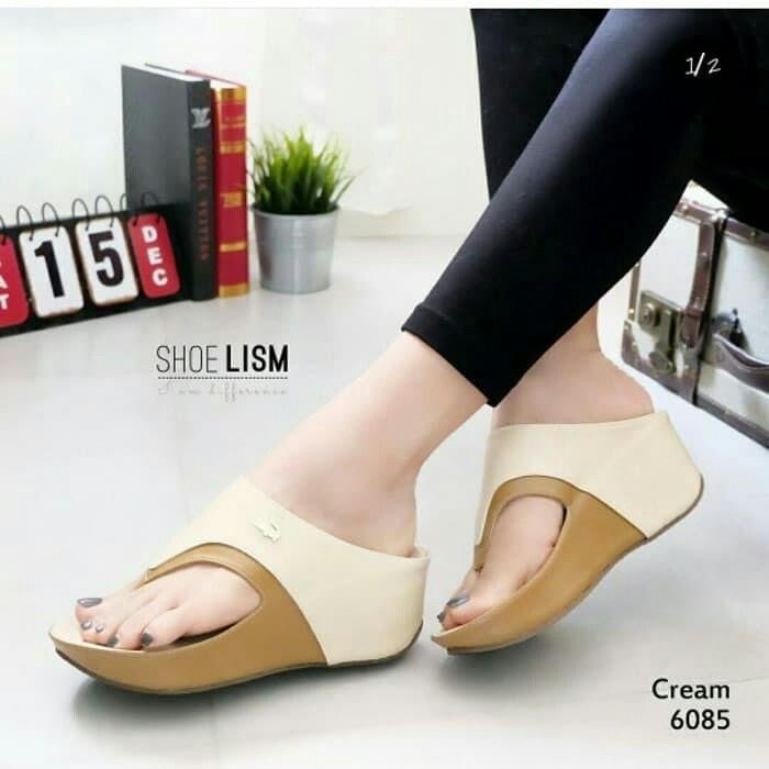 Sandal Wanita Wedges Crocodile / Sandals High Heels Wanita