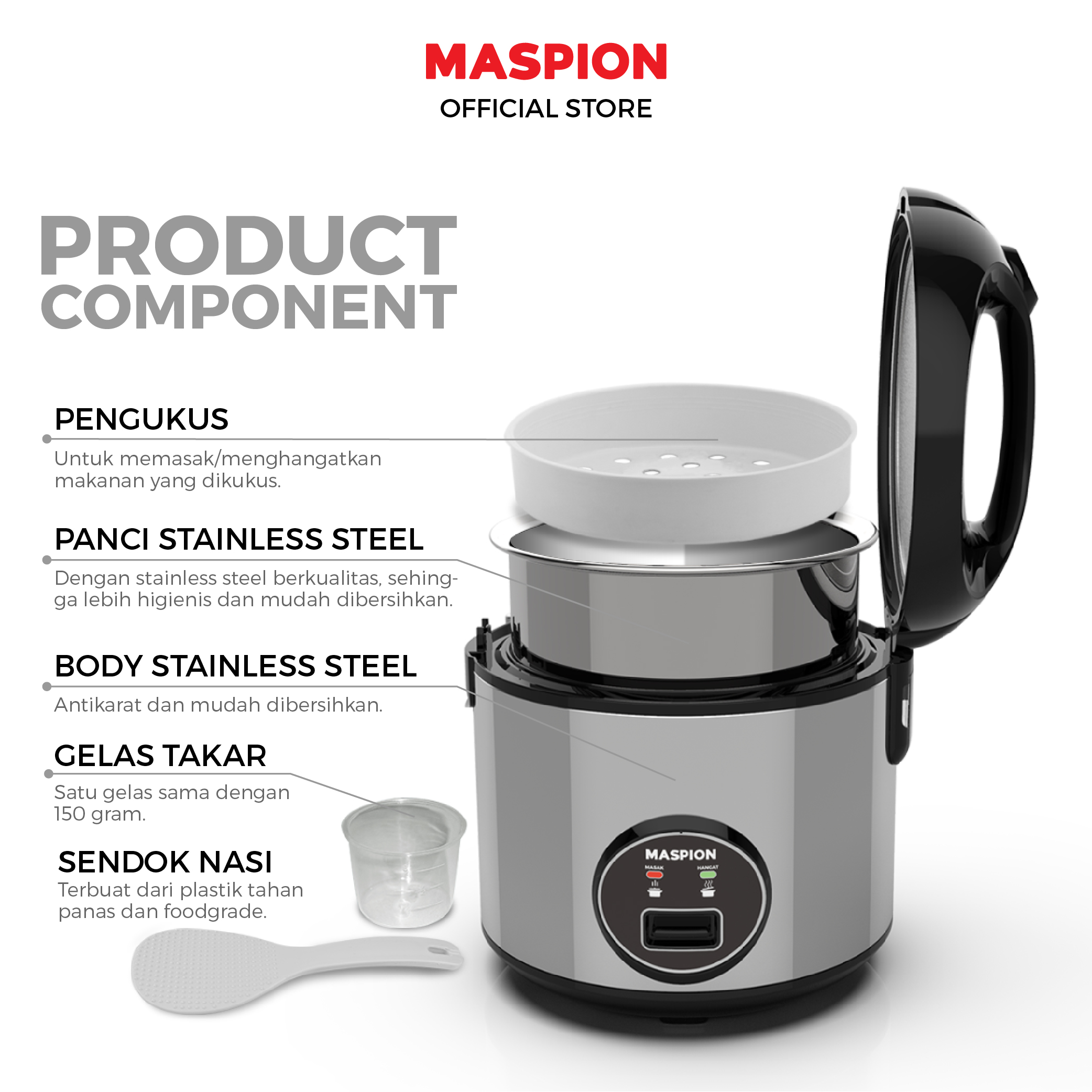 MASPION MAGIC COM RICE COOKER MRJ-1898 Lazada Lazada