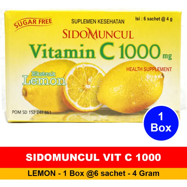 Vitamin C 1000 Mg Sidomuncul Pack Box Vitamin C Sidomuncul Lemon Lazada Indonesia