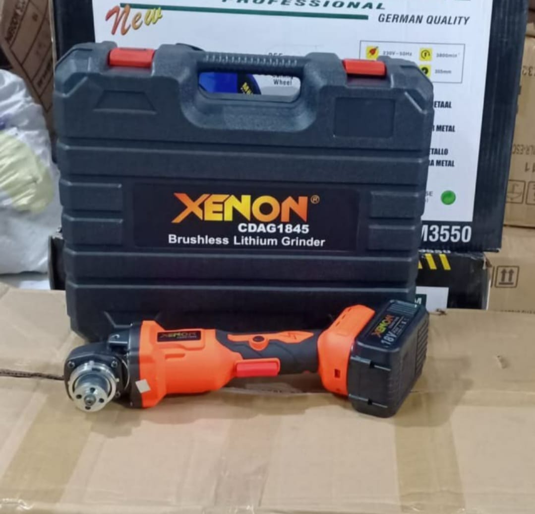 GERINDA TANGAN BATERAI 18V CORDLESS GRINDER BRUSHLESS XENON BERGARANSI MESIN GERINDA CHARGER 18V