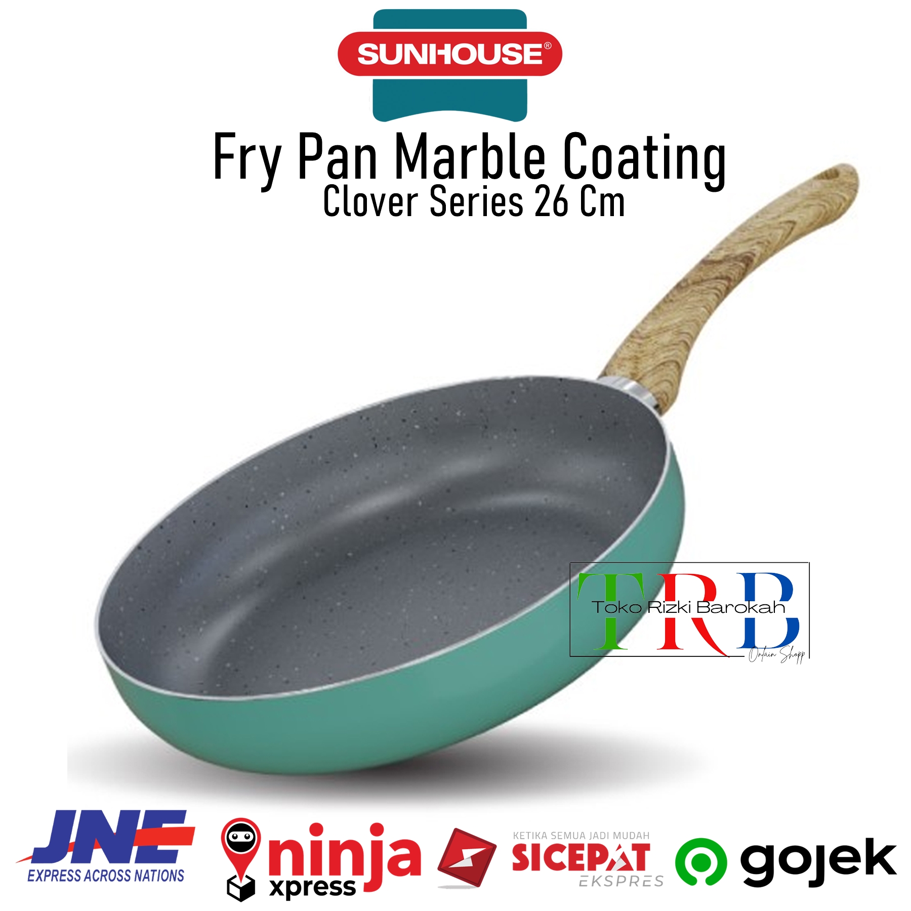 Sunhouse Frg Pan Marble Clover Series 26 Cm Sunhouse Marble Fry Pan
