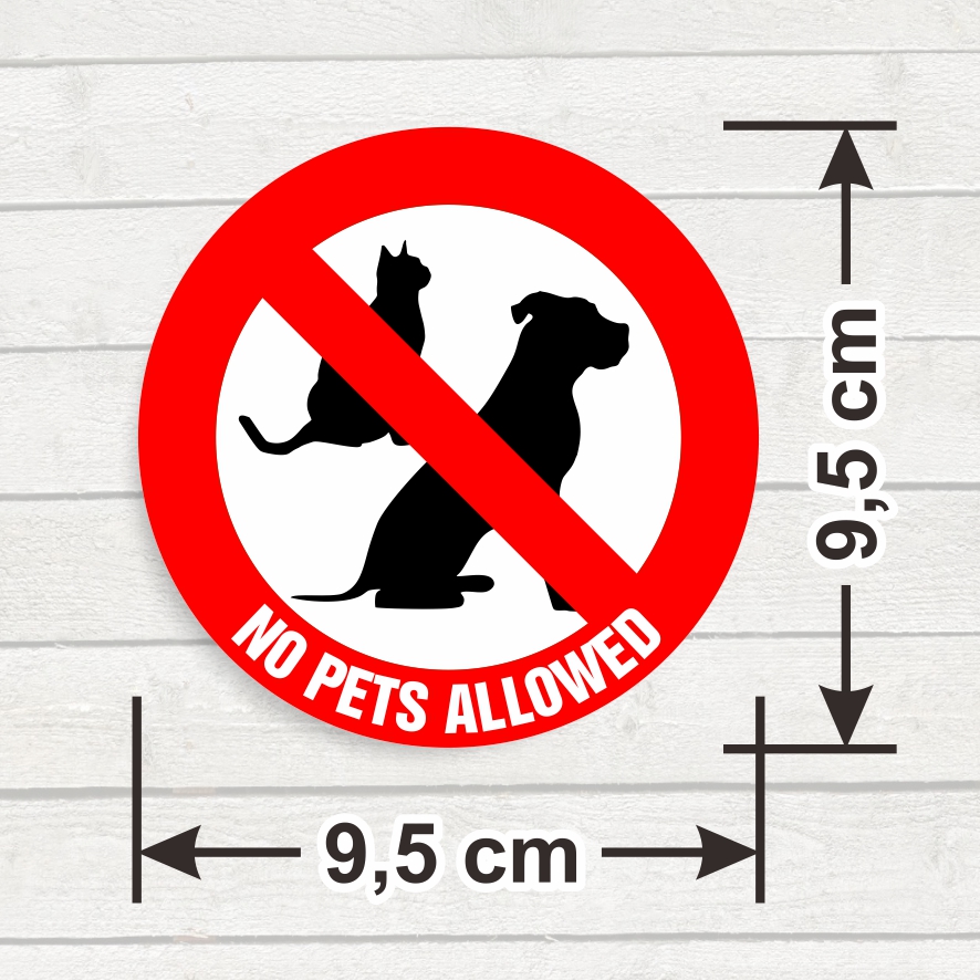 Stiker Sign No Pets Allowed Sticker Label Bundar Tanda Larangan membawa ...