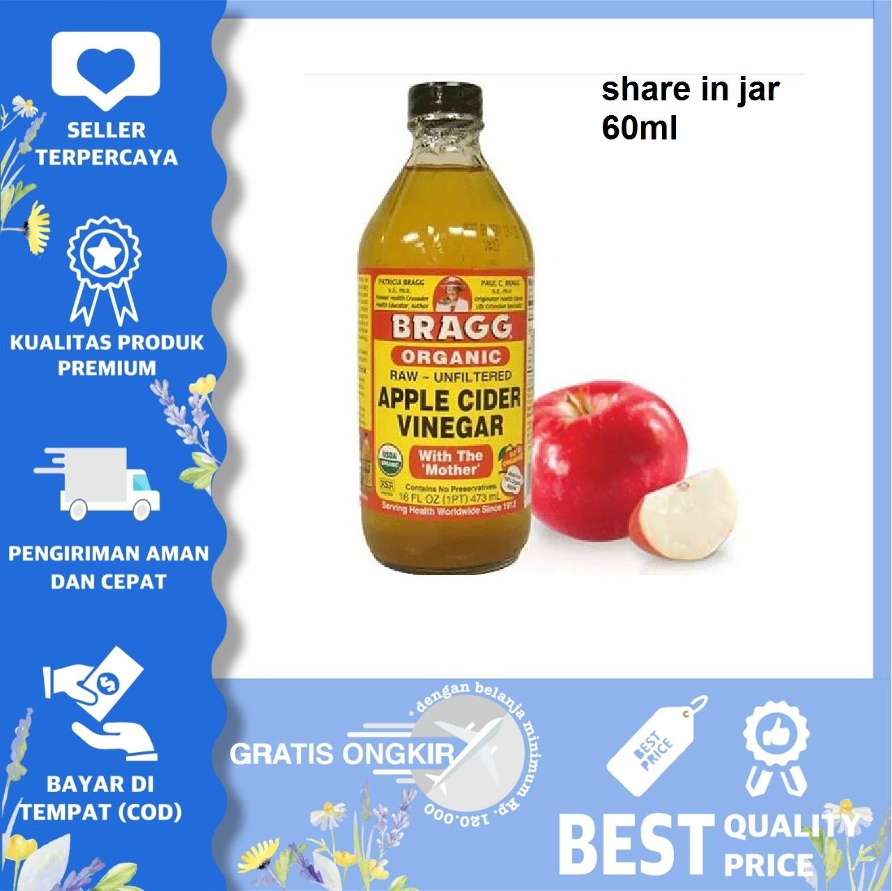 Toner Obat Jerawat BRAGG Cuka Apel Botol Flip 60ml Ratio 1:2 (Aqua)