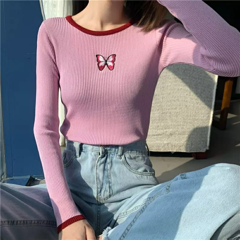 Jual Baju Butterfly Wanita Lengan Panjang Terbaru Lazada Co Id