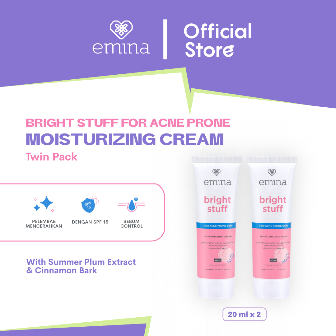 Emina Bright Stuff for Acne Prone Skin Moisturizing Cream 20 mL Twin