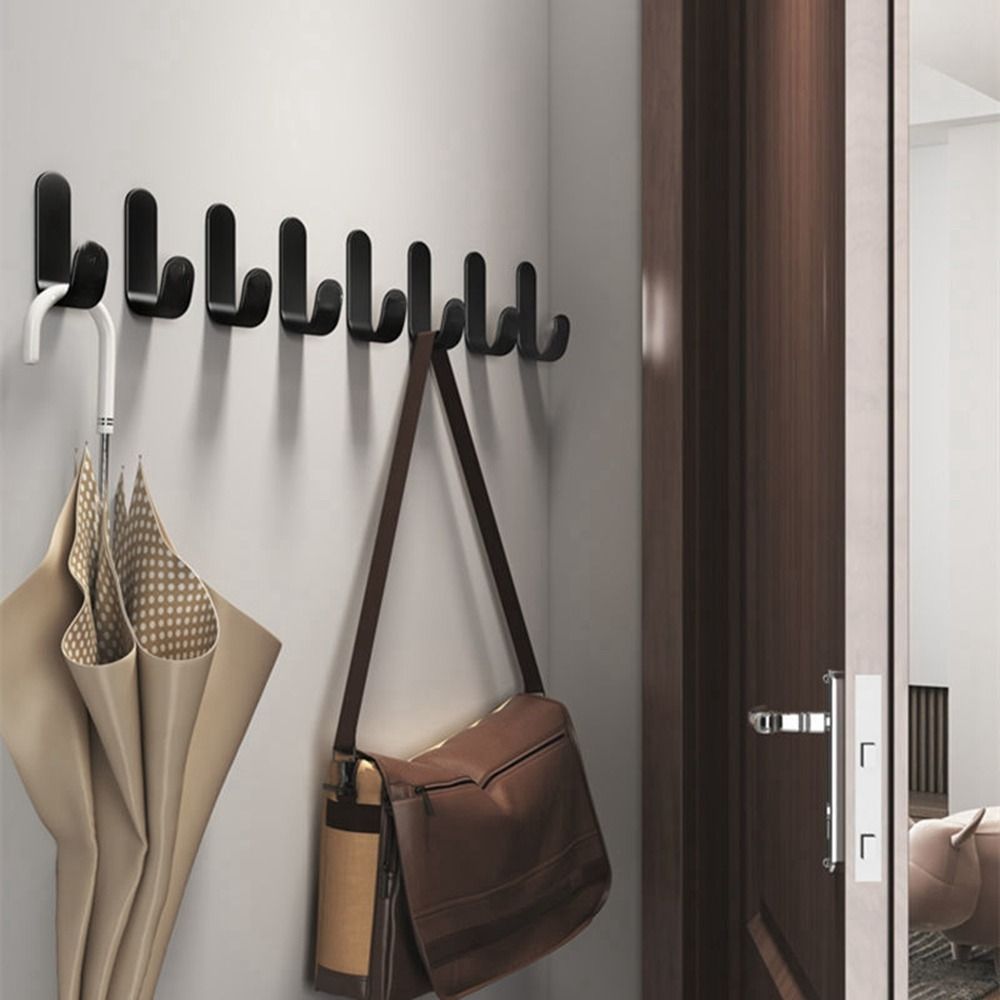 DUGENT 1Pcs Multi-purpose Storage Rack Wall Mounted Punch-Free J-shaped Kitchen Bathroom Accessories Wall Organizer Cloth Hanger Key Holder Hook Towel Rack