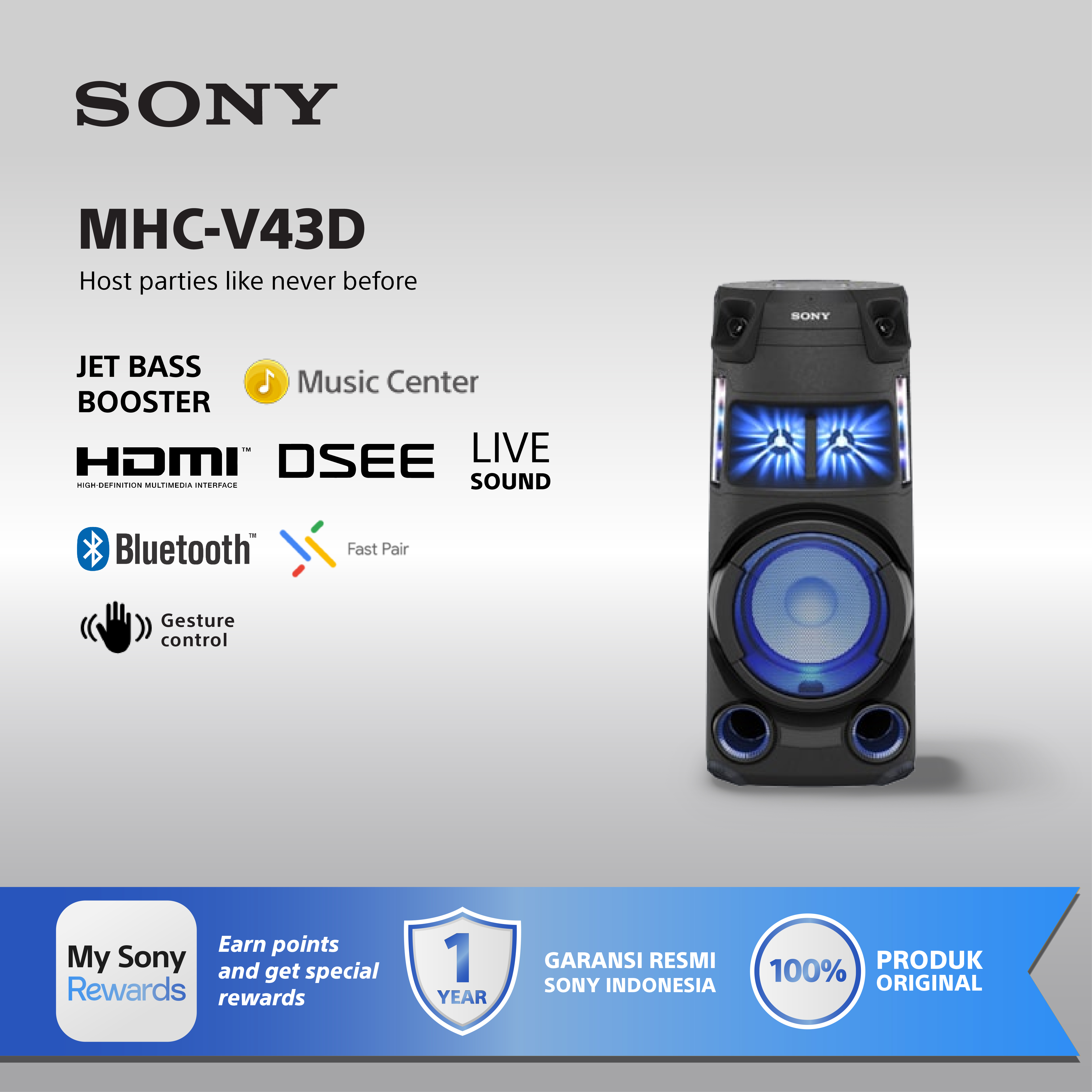 Sony Karaoke Bluetooth Speaker Hifi High Power Audio System MHC
