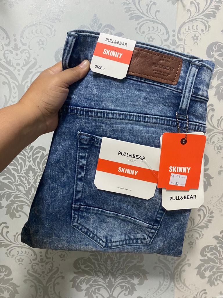 Celana jeans denim model skinny premium blue acid Lazada