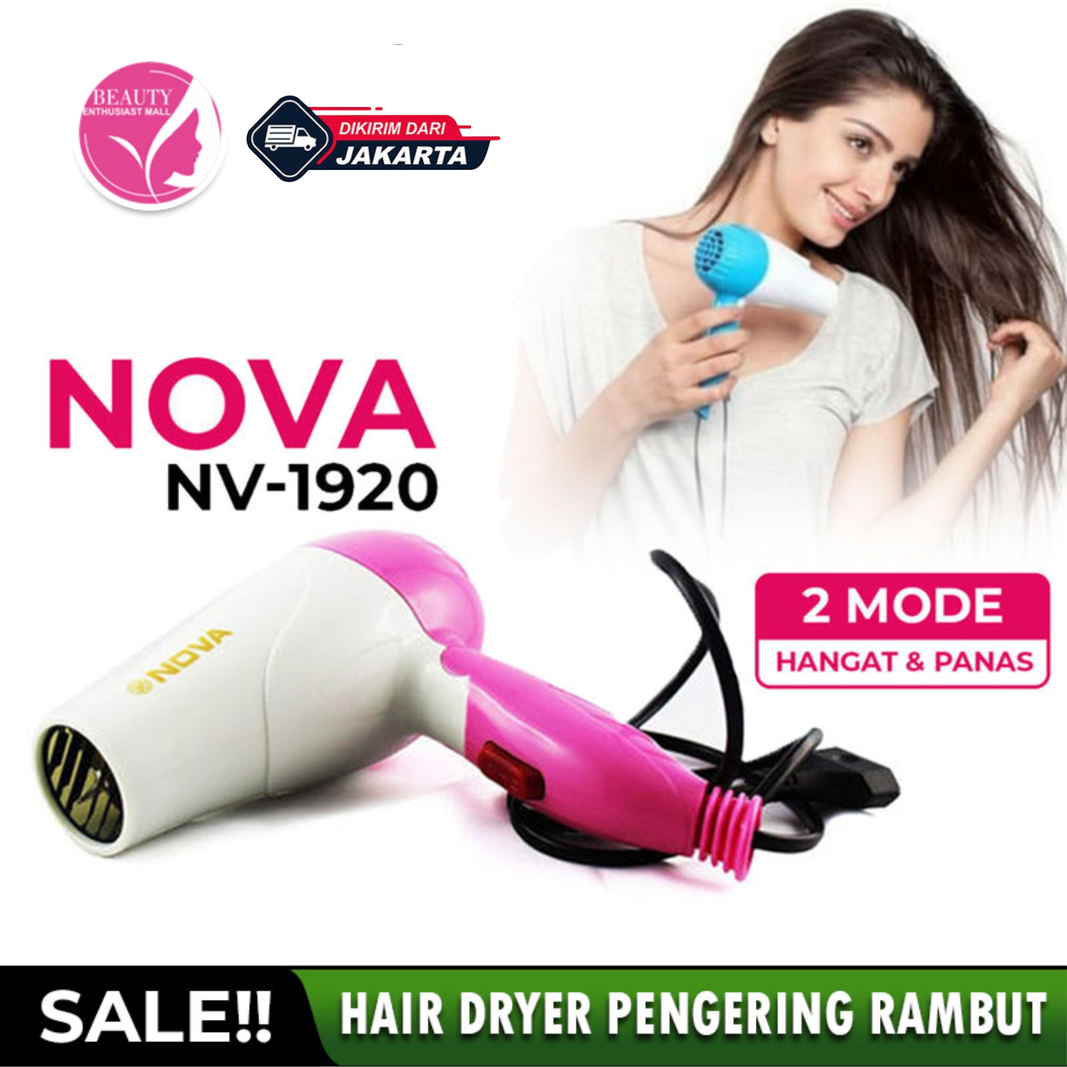 Bisa Cod Hair Dryer Rambut Novabisa Lipat Pengering Rambut Hedrayer Portable Hairdryer 8314