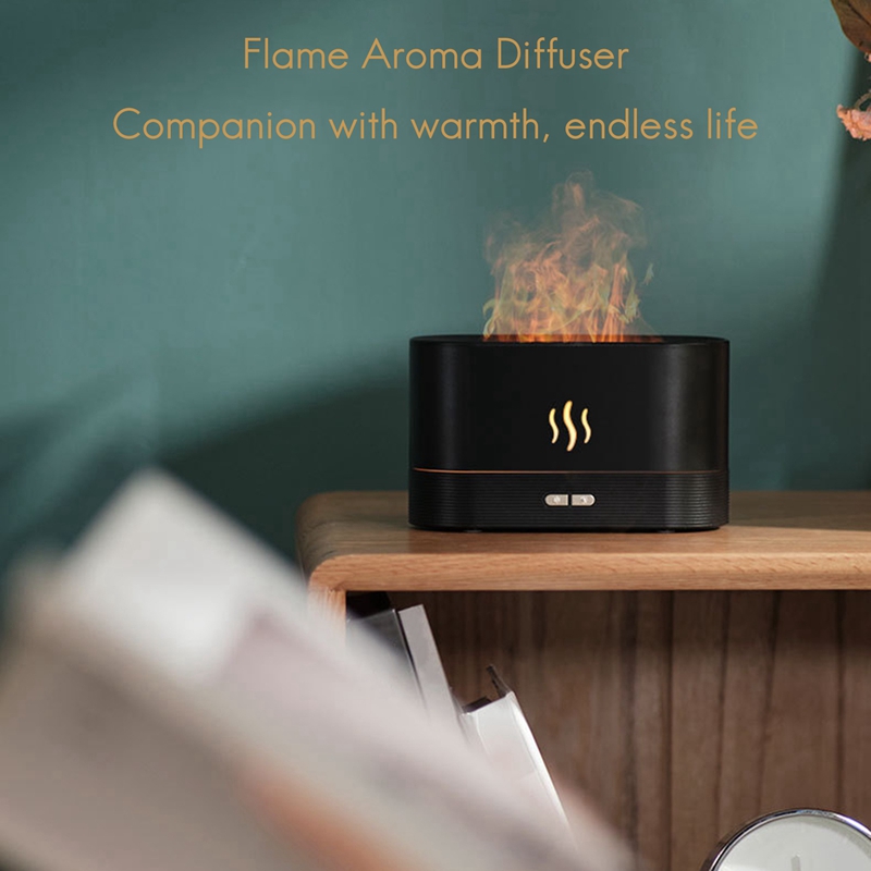 Simulation Flame Light Aromatherapy Diffuser USB Ultrasonic Essential Oil Diffuser for Home Aroma Air Humidifier