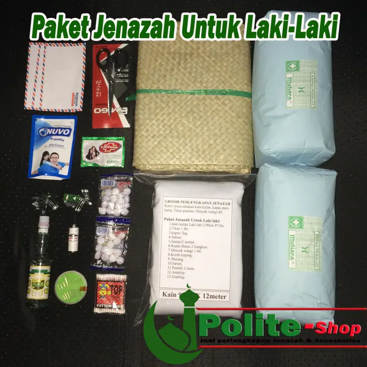 Paket Kain Kafan Komplit Perlengkapan Jenazah Laki Laki Lazada Indonesia