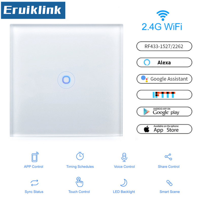 Saosis 1/2/3 Băng Đảng Wifi Công Tắc Thông Minh RF433 Điều Khiển Từ Xa Cảm Ứng Kính Cường Lực Điều Khiển Giọng Nói Cuộc Sống Thông Minh tuya Hoạt Động Với Alexa Google Home App
