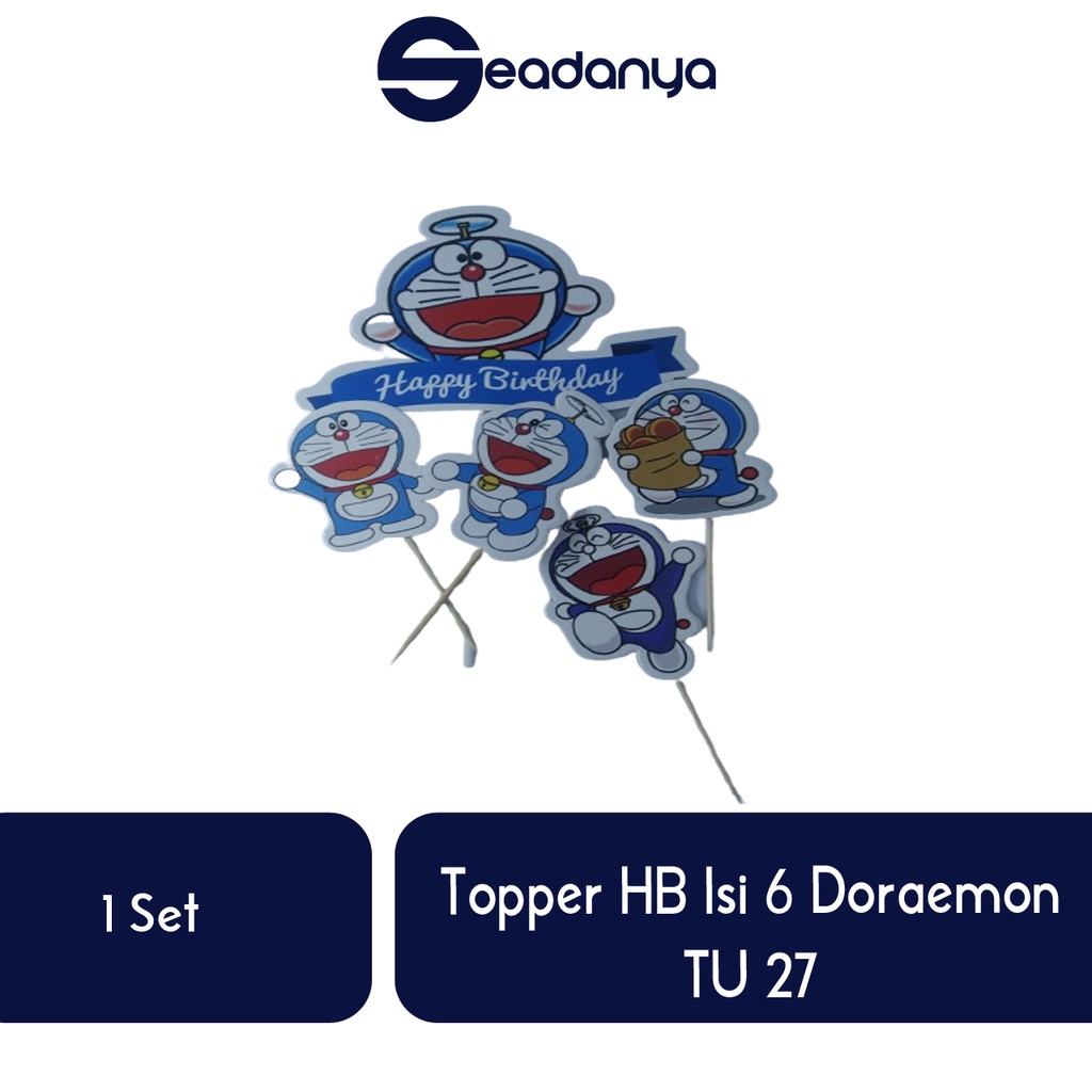 Topper HB Isi 6 Doraemon TU 27/Topper Doraemon/Aksesoris Kue Tart ...