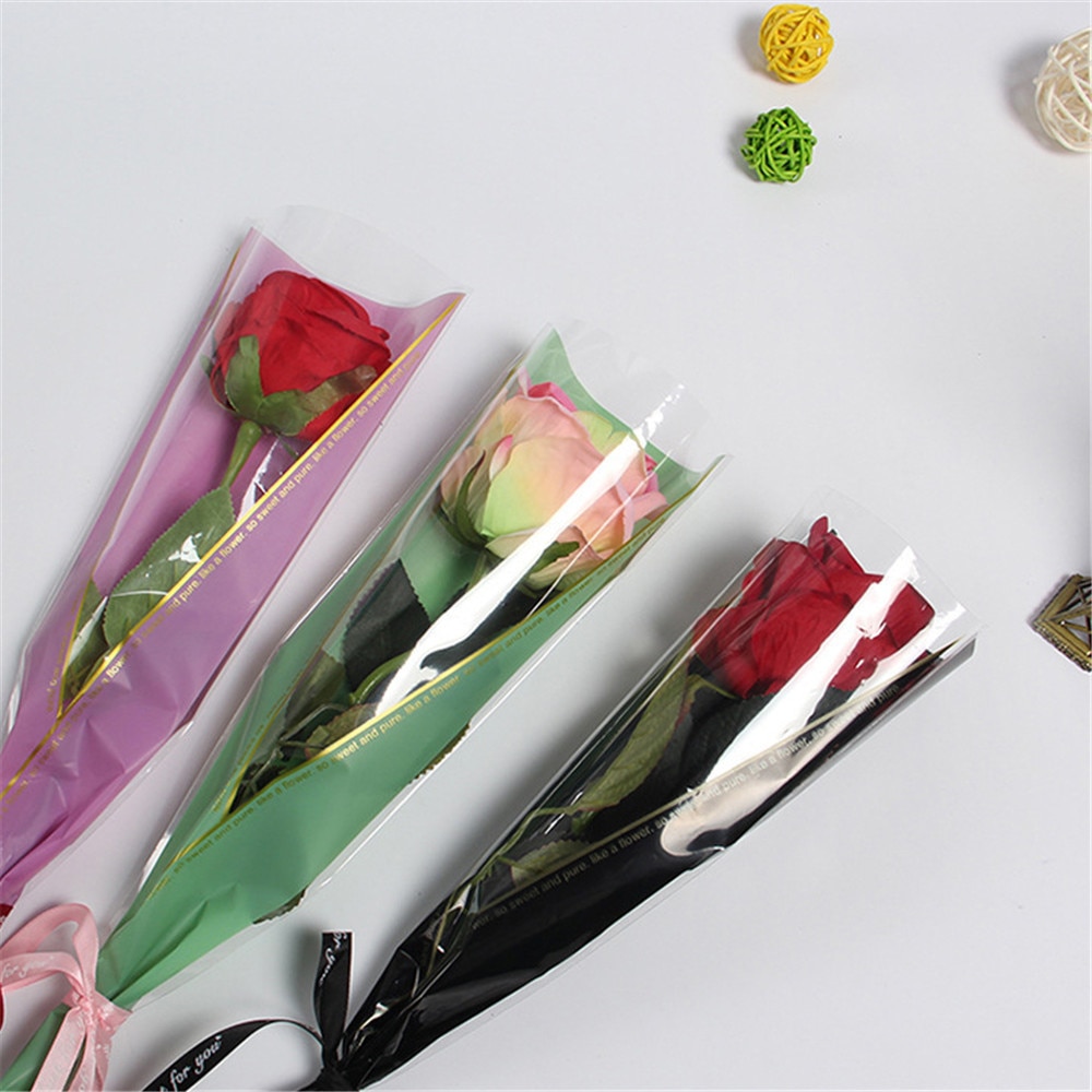 Jual Gold List Single Rose Sleeve 1575 Wrapping Plastik Bunga Mawar Satuan  - White - Jakarta Barat - Sistsini Kebutuhan Bunga