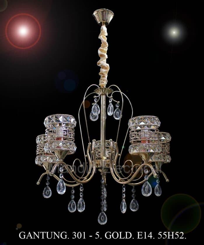 Promo lampu Hias Gantung Kristal Dekorasi Ruang Tamu 301- 5 GD Termurah