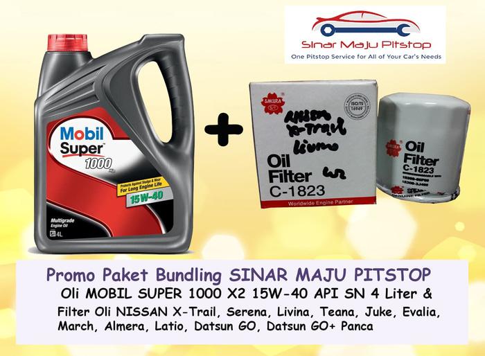 Paket Oli MOBIL SUPER 15W-40 & Filter Oli NISSAN GRAND LIVINA & JUKE