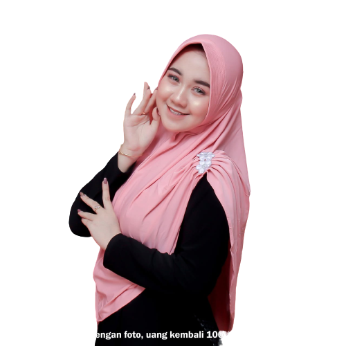 Jilbab Instan Rahma Kerut Bunga Samping/ Hijab Instan Terbaru