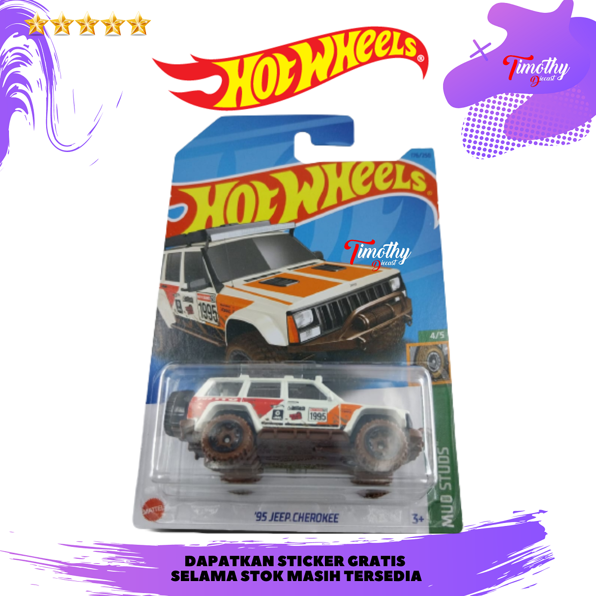 Hot Wheels TH Reg 95 Jeep Cherokee Putih Mud Studs Lazada Indonesia