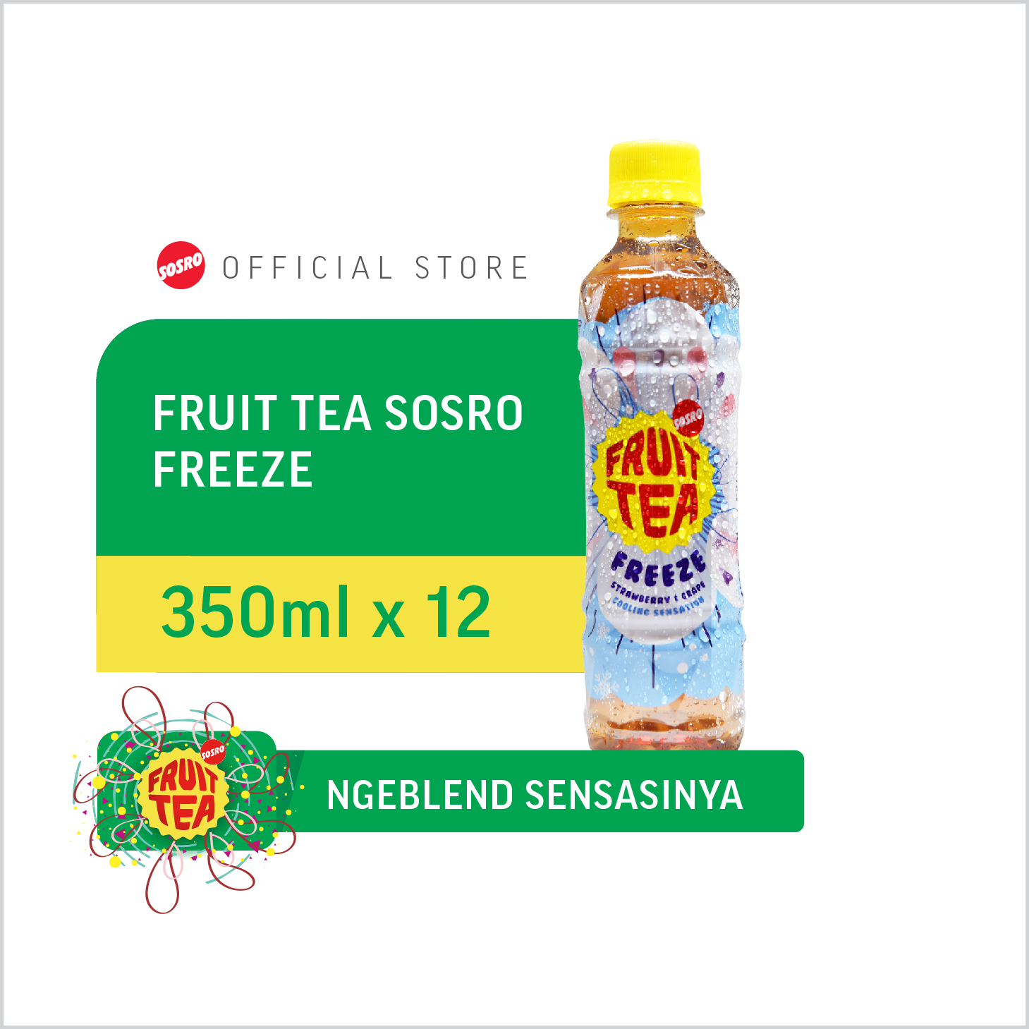 Fruit Tea Sosro Freeze pet 350 ml isi 12 Pcs Lazada Indonesia