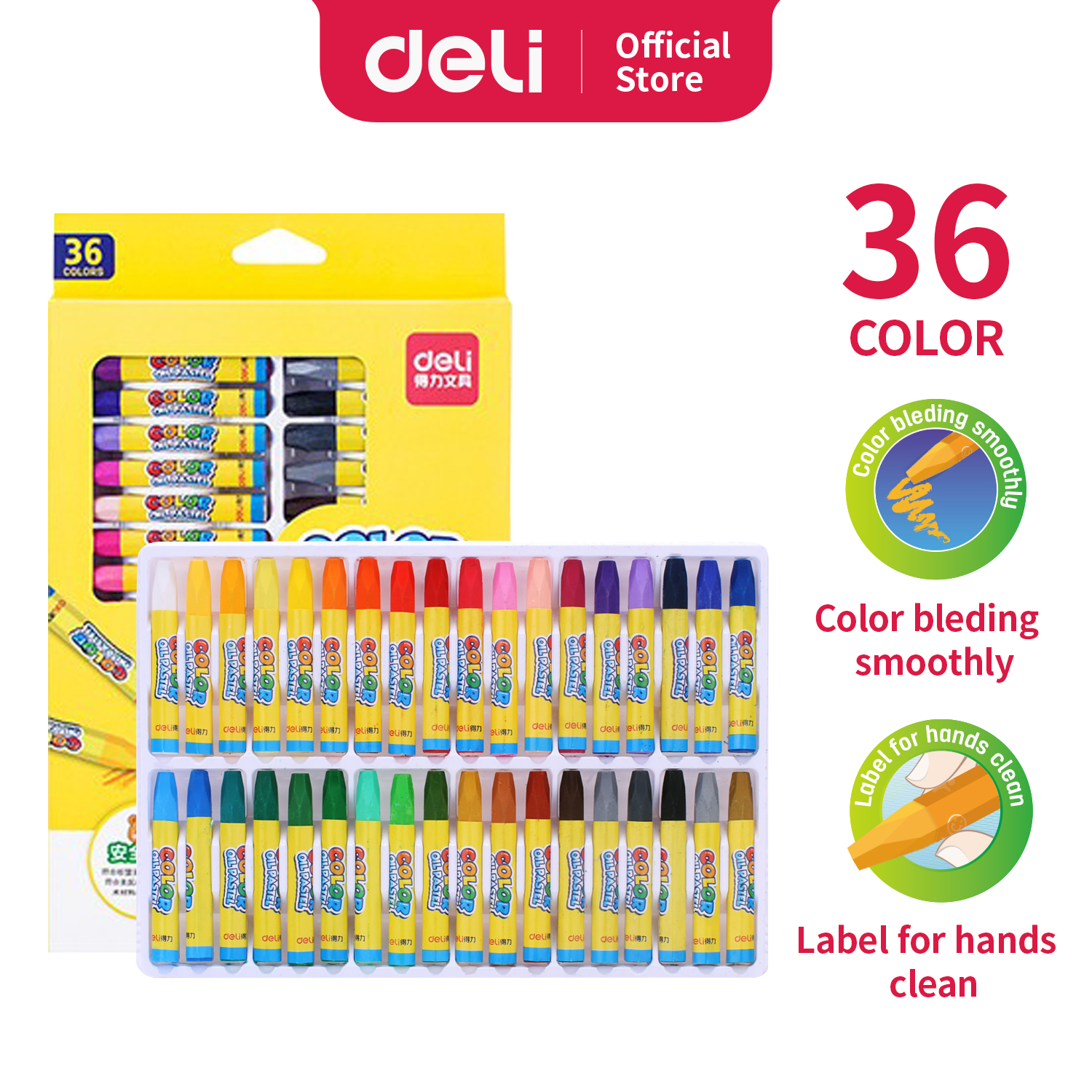 Deli Color Oil Pastel 12 Colors 24 Colors 36 Colors Crayon - Temu Germany