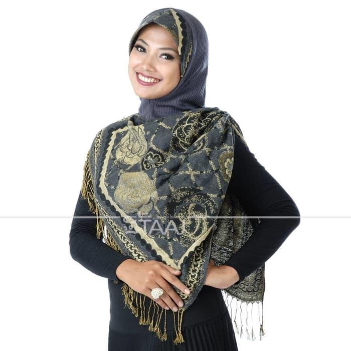 Jilbab Kerudung Pashmina Khimar Bergo Taaj Hijab Rajut FNPT Abu / MD1090719