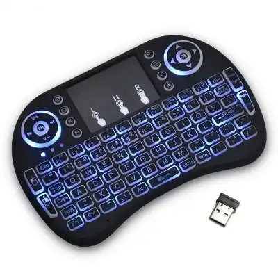 Mini Wireless Keyboard Backlit Touchpad Air Mouse with USB Receiver for Android TV BOX /Mini PC/Laptop