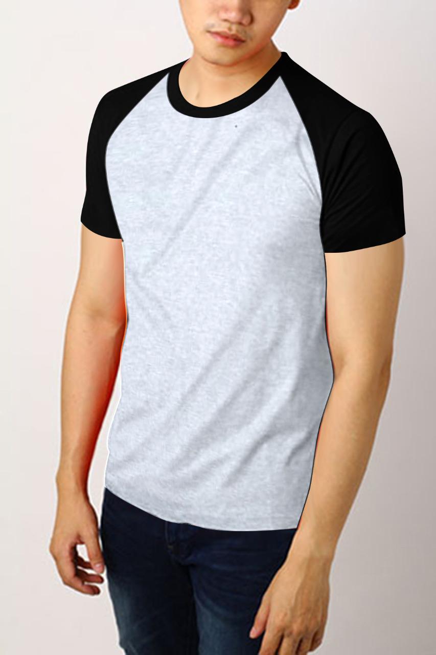 Tanberry Kaos Raglan Polos Lengan Pendek Abu Tangan Warna