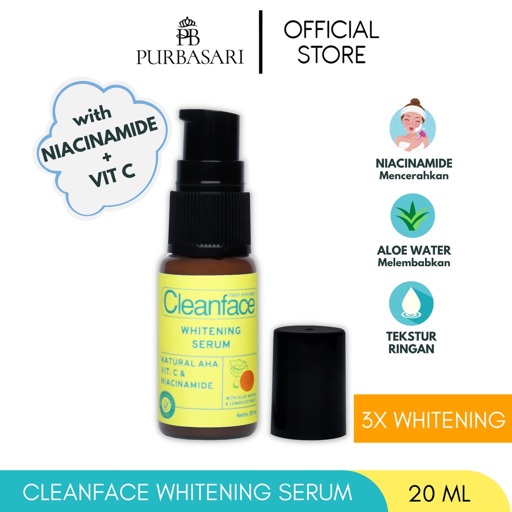 CLEANFACE Serum 20ml - Acne Care Whitening Intense Hydrating - Clean ...