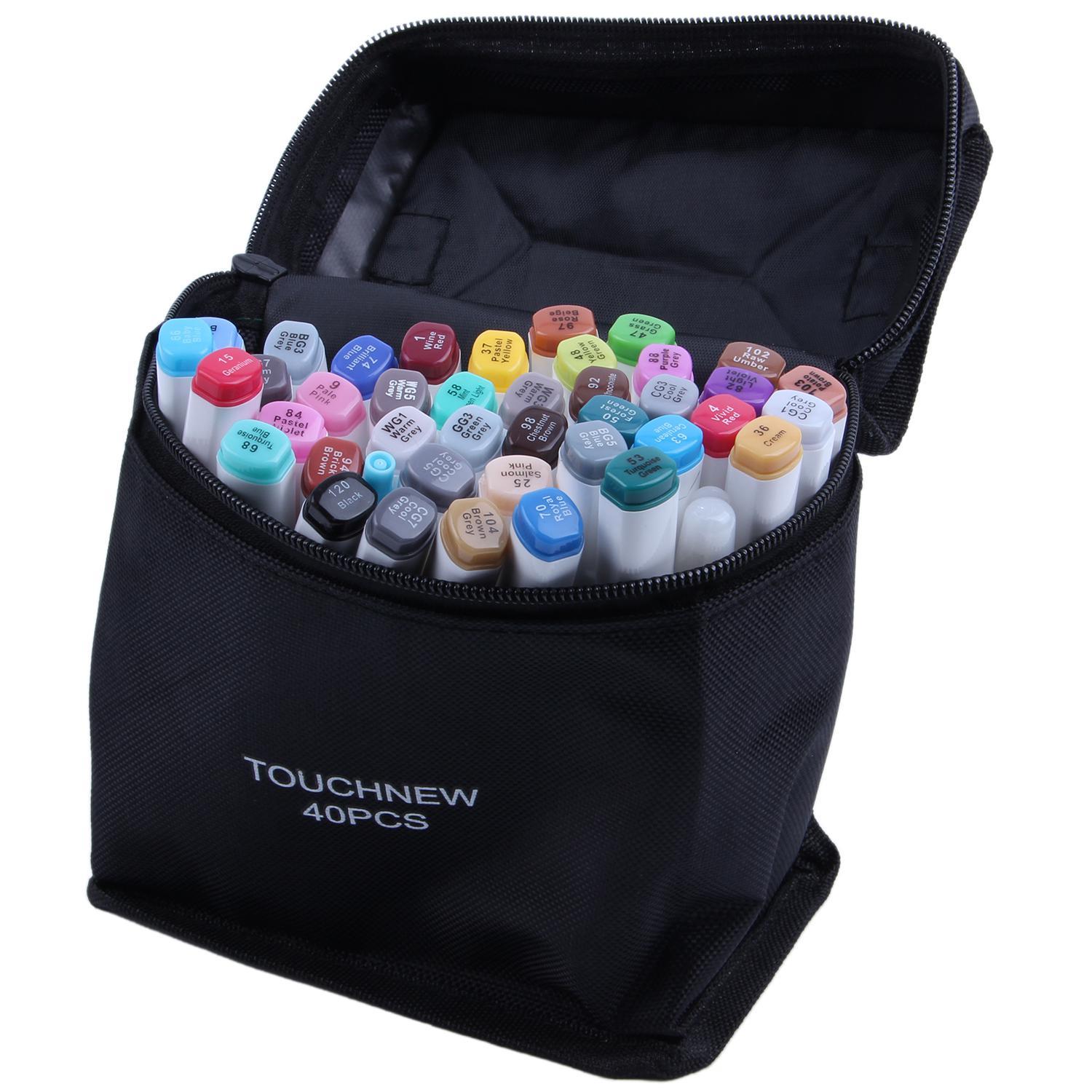 TOUCHNEW 40 Colors Artist Dual Head Sketch Markers Set For Manga Marker School Drawing Marker Pen Design Supplies(interior design)