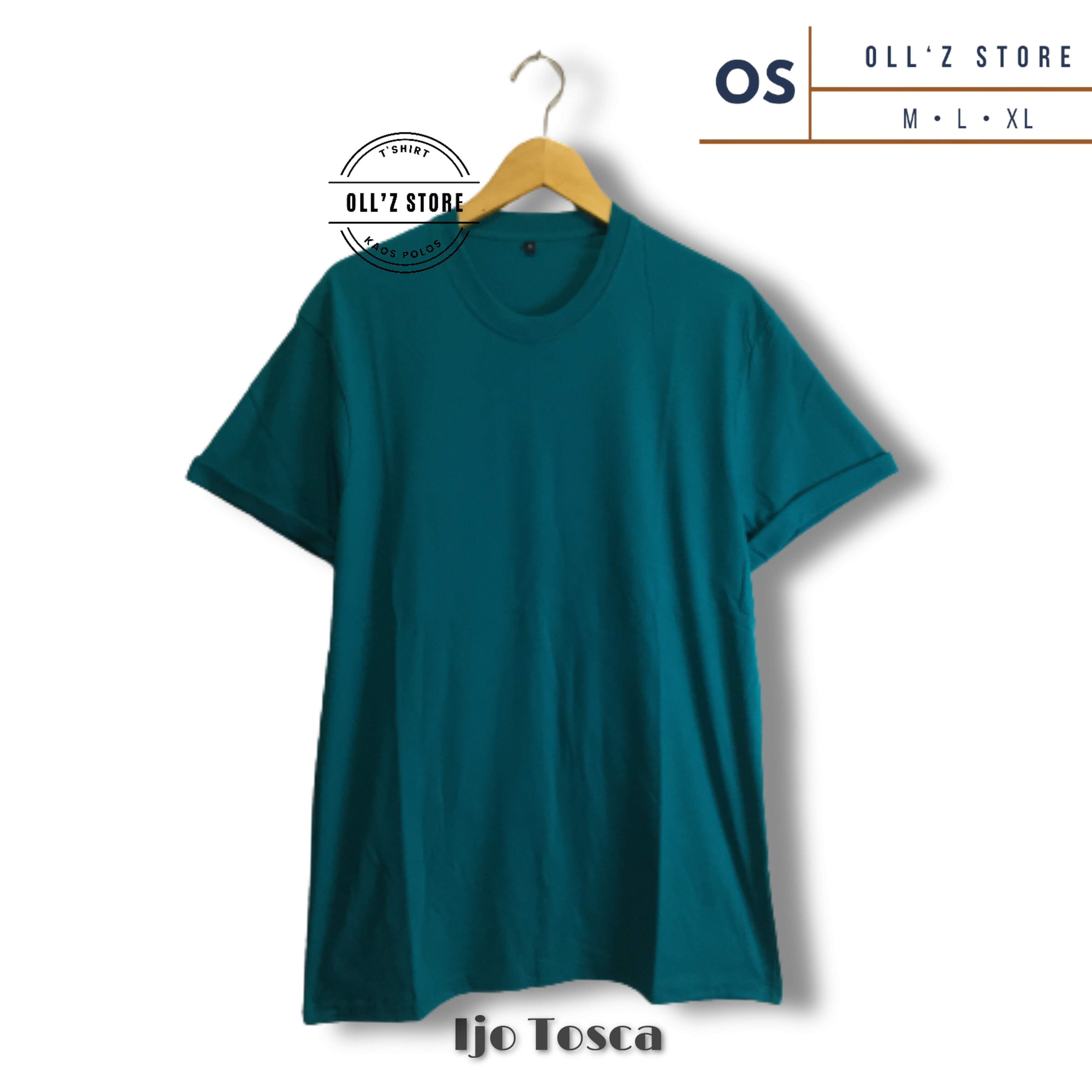 Kaos Polos Lengan Pendek Hijau Tosca 100 Cotton Combed Premium 30s