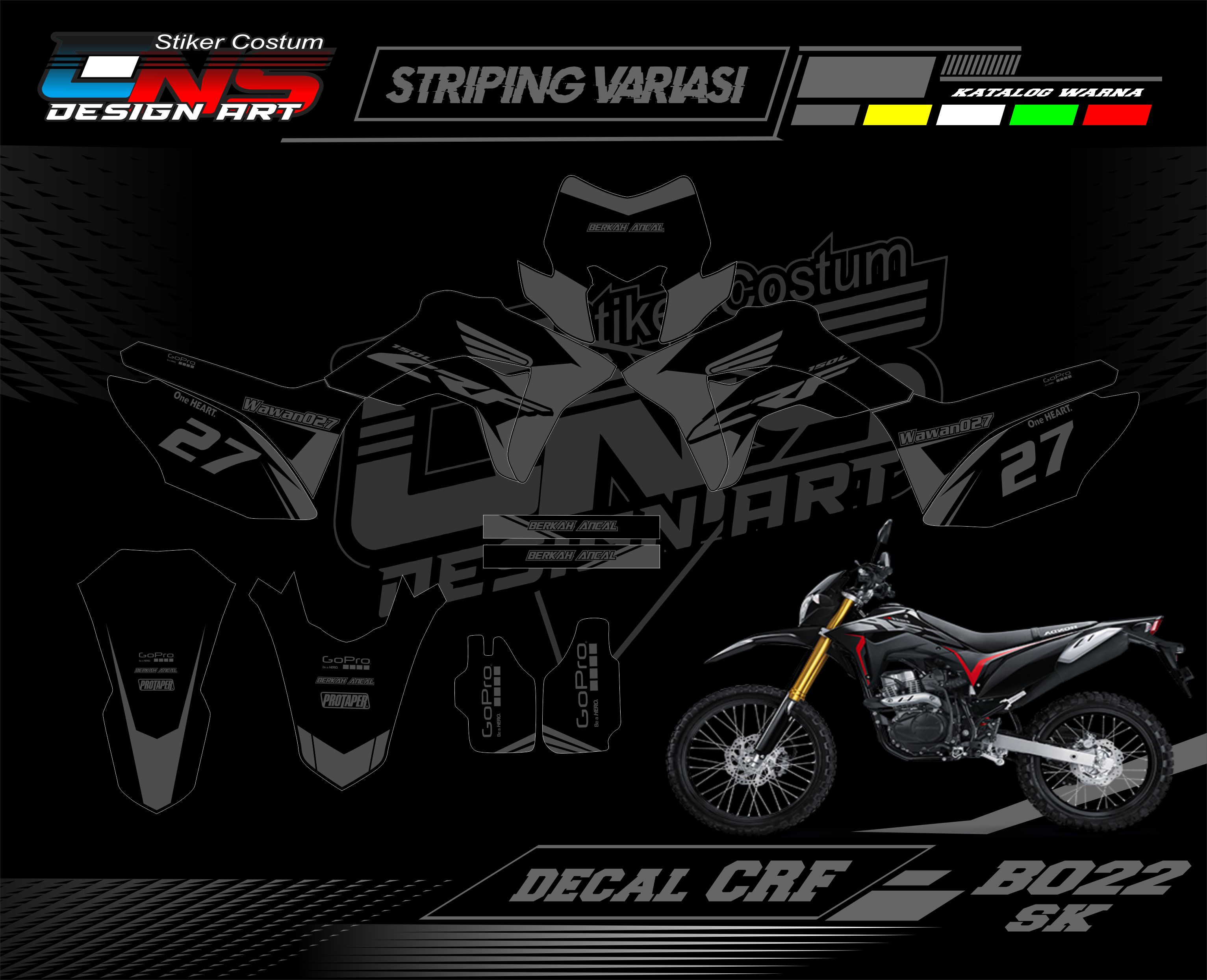 Stiker Decal Full Motor crf Stiker Decal Custom crf 150 L motocross