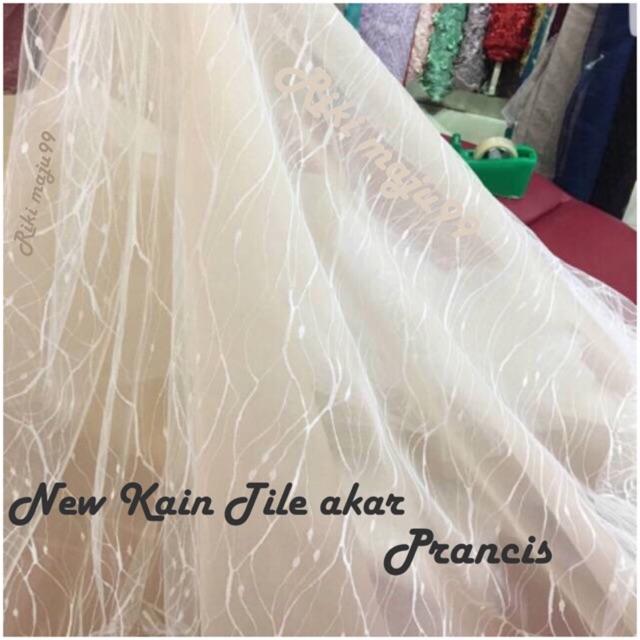 ROZAKSHOPS - TERMURAH !!! Kain Tulle akar gliter / Bahan Tile akar sofia