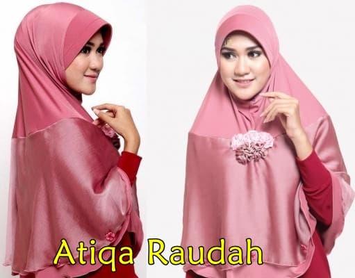 ATIQA RAUDHAH / Jilbab Pesta Instan Panjang / Hijab / Bergo / DZA Laris Fashion