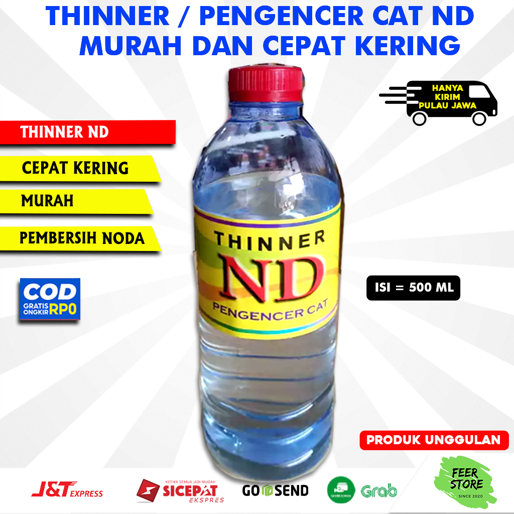 Thinner Tinner Nd Botol Plastik Thiner Nd Super Jaguar Kualitas Terbaik Isi Full Ml Lazada